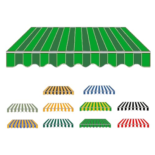 Premium UV-Schutz, Ersatz-Markise, Segeltuchbezug mit Volant, wasserdicht, für Türen und Fenster, Grün, 600 x 400 cm Premium UV-Schutz, Ersatz-Markise, Segeltuchbezug mit Volant, wasserdicht, für Türen und Fenster, Grün, 600 x 400 cm
