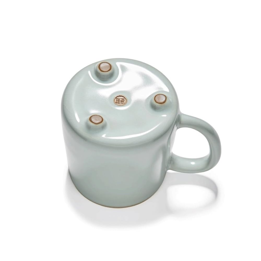 Kubek do kawy, 14 Oz Solid Color Handmade Chinese Ceramic Mug With Lid With Handle Office Home Tea Cup For Men And Women Models.