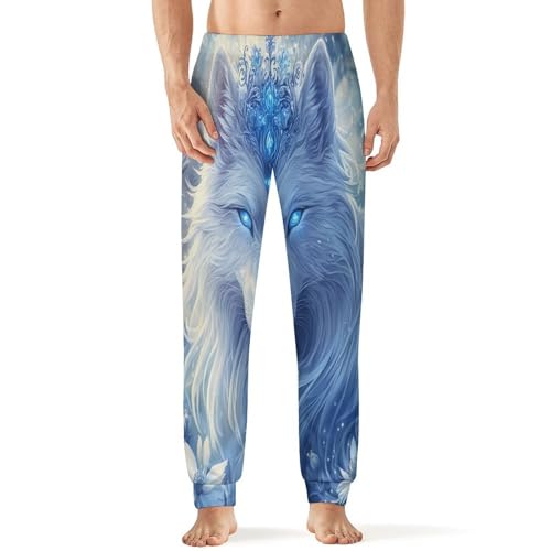 Wolf Men's Pajamas Pants Lightweight Sleep Lounge Pant Pjs Bottoms Casual Sleepwear