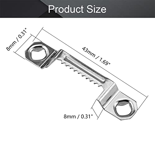 Image of MroMax 20PCS Sawtooth Picture Hangers Iron Picture Hangers 1.69 inch x 0.31 inch Double Hole Picture Frames Hangers for Hanging Clock Paintings Artwork Picture Frame Hook Photos Silver