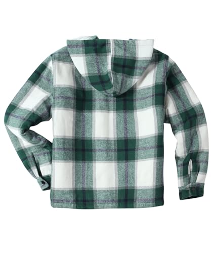 Image of ZITY Men's Flannel Hooded Jacket Fleece Sherpa Lined Plaid Shirts Jackets Zip Up Sweatshirt Hoodies for Men with 4 Pockets