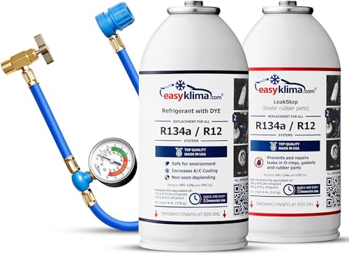 R134a Kältemittel Ersatzgas + Dichtmittel Klimagas Mit Leck Stop - Made