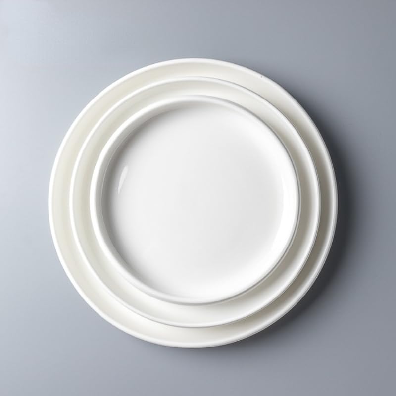 Platos platear Redondo Creativo de cerámica, platear Occidental for Carne, platear Sencillo for la Cena del hogar, Bandeja for té de la Tarde, Postre y Fruta Platos de Postre(9.5 Inches)