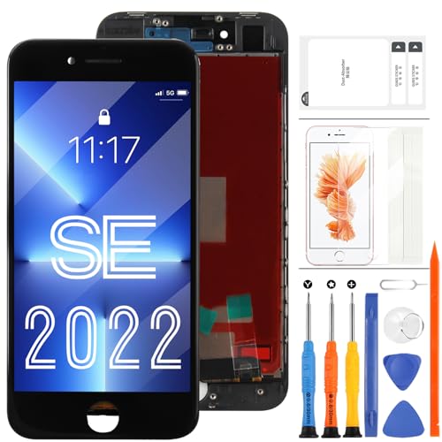 Écran de rechange pour iPhone SE 2022 - Écran tactile LCD de rechange - Numériseur complet avec kit d'outils de réparation pour iPhone 14,6 A2783, A2595,...