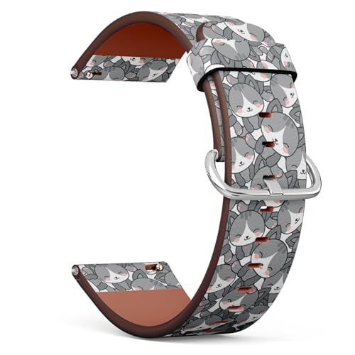 Correa de reloj vegana de 18mm con diseño de gatos miniatura 1