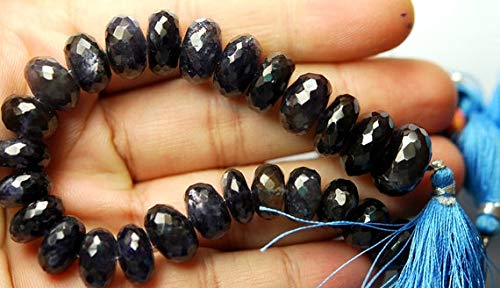 Iolite naturelle rondelles facettées 15-11mm pour réparer et personnaliser vos colliers