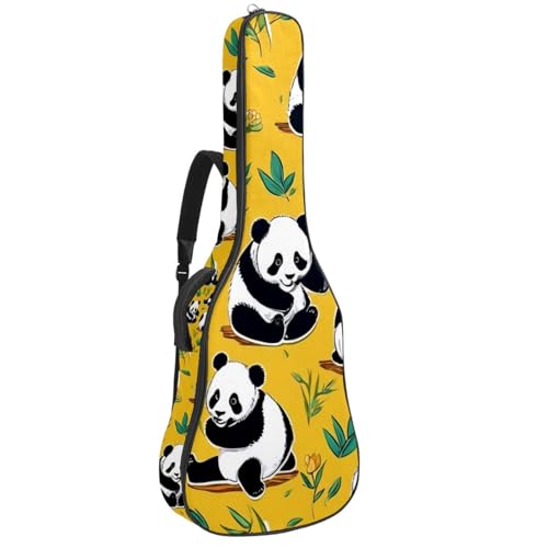 Sac pour guitare acoustique 101,6 cm étanche avec motif panda jaune et grand compartiment