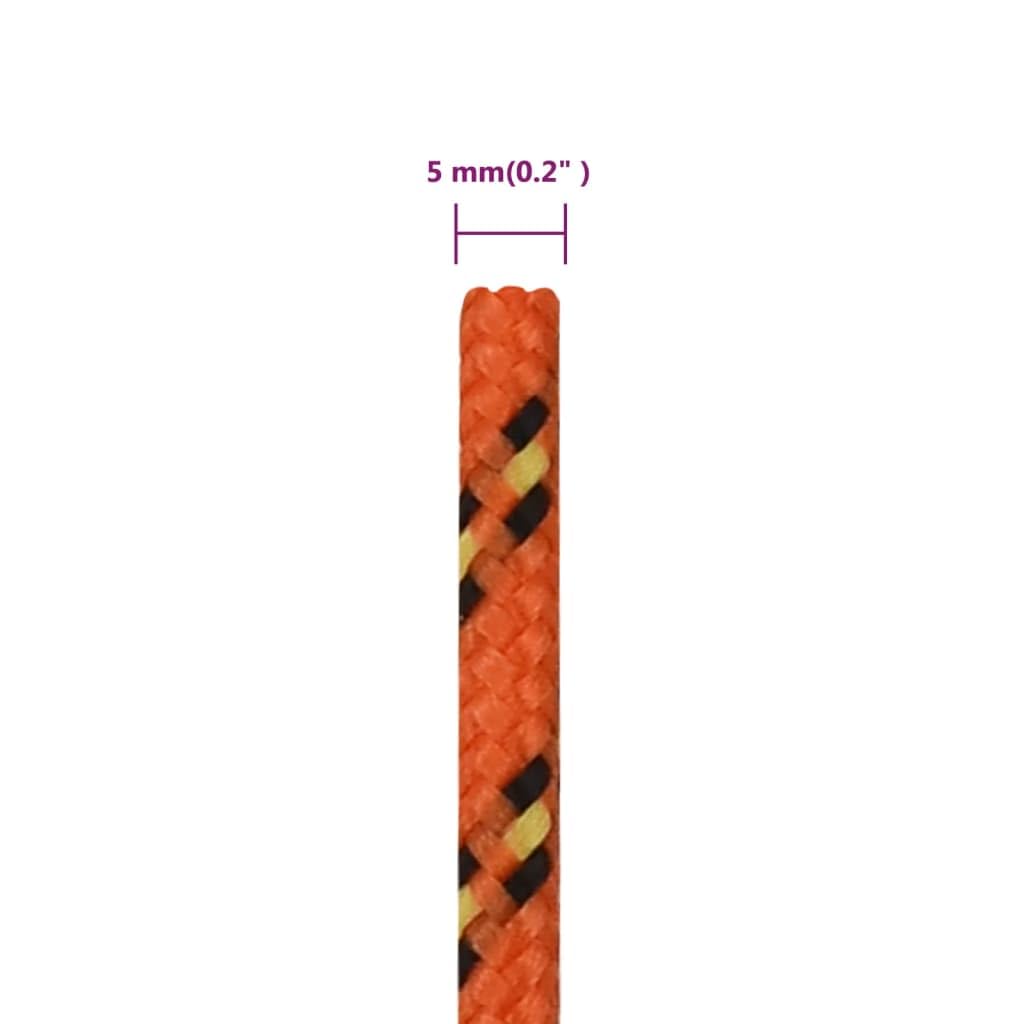Cuerda para barco, 5 mm, 500 m, polipropileno naranja, resistente a la intemperie y resistente a la intemperie, para barco, camping, vela y al aire libre, versátil correa para sujetar, tirar