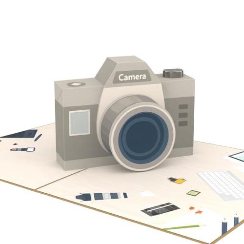 MOKIO® Pop-Up Karte – Kamera – 3D Grußkarte zum Geburtstag für Fotografen, Gutschein für Fotoshooting, Fotografie Geschenkidee
