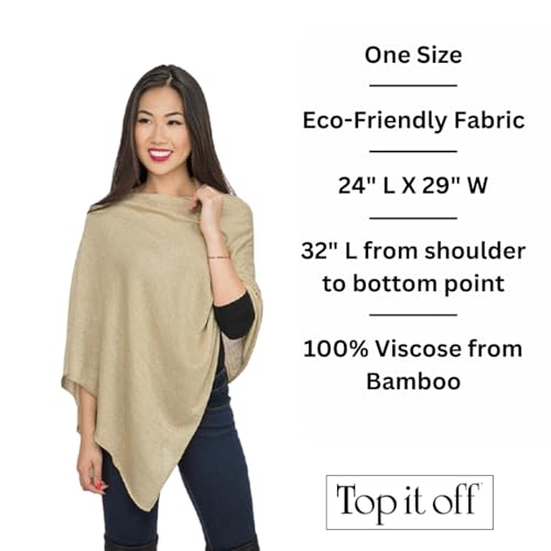 Image of Top It Off Elsa Poncho - Women's Fine Knit Luxury Topper - Layering Piece for Warmth