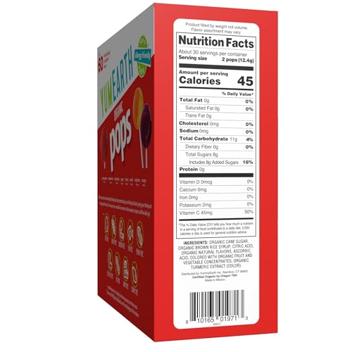 Image of YumEarth Organic Pops Fruit Flavored Lollipops, 60 Count (Pack of 1)