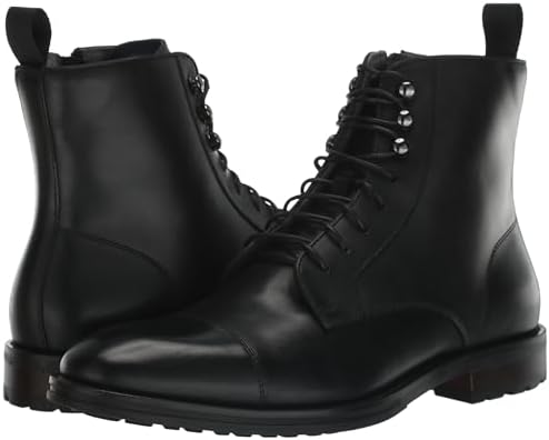 Steve Madden Men's Daylon Combat Boot, Black Leather, 10 | Image 6