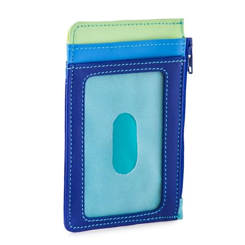Image of mywalit Multi-Color Leather Credit Card Holder & Coins Purse | 4 Cards & ID Slot, Seascape, uni, Minimalist