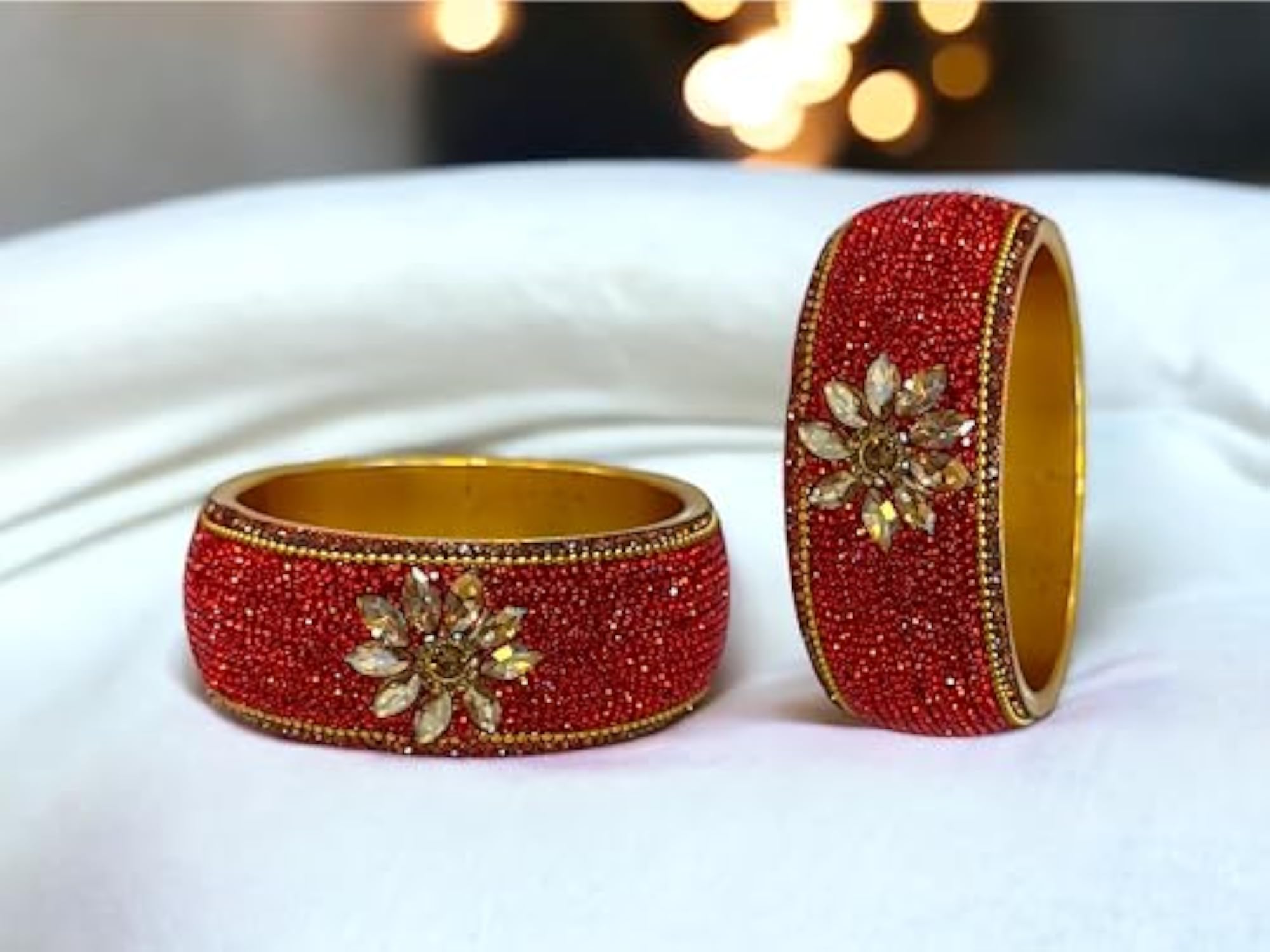Brass Bangles Set for & (Pack of 2 Bangles) in Color- (Size_2.8)