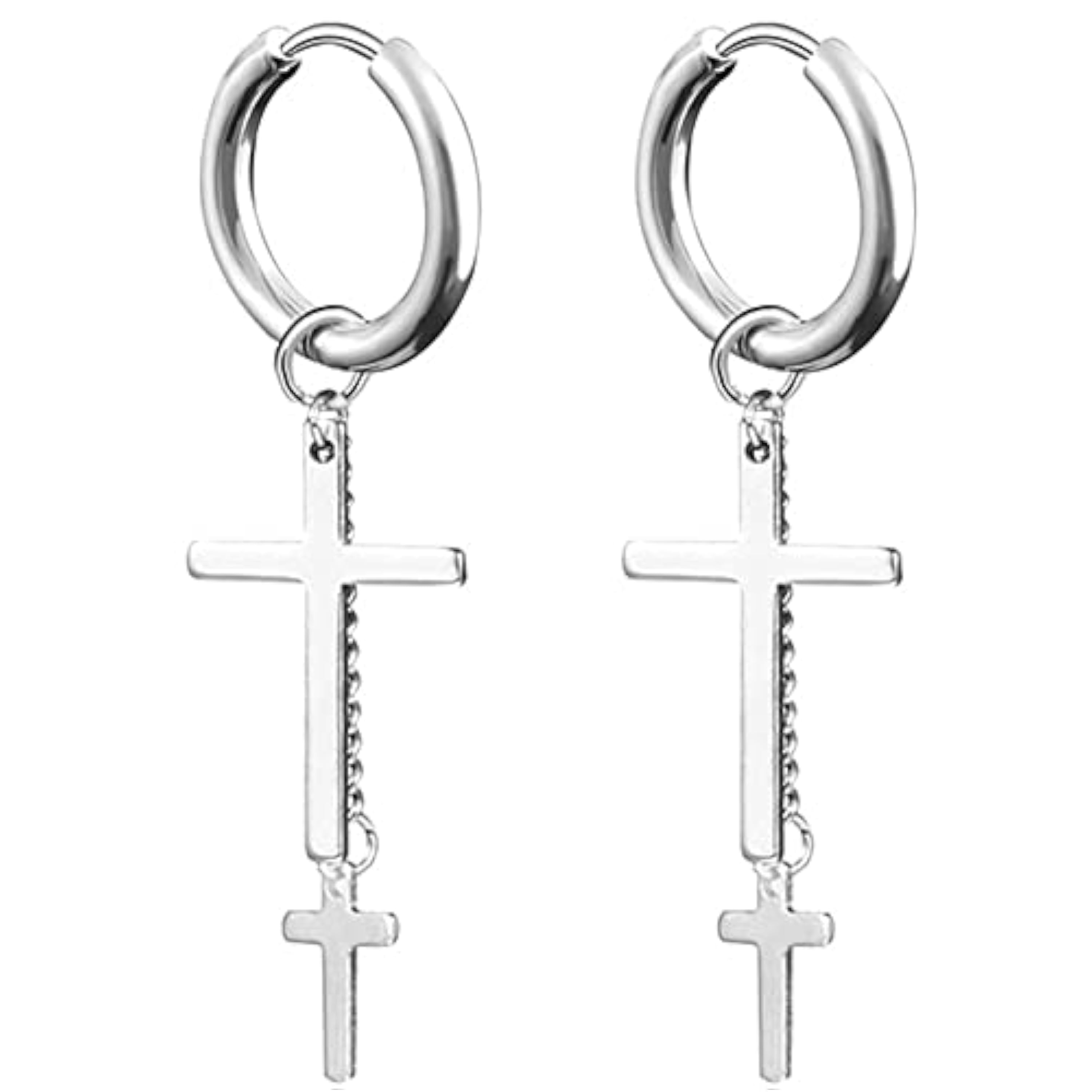 2 piezas de acero inoxidable 316L hombres mujeres pendientes pendientes cadena pendientes punk gótico Kpop pendientes unisex Manipuladores profesionales