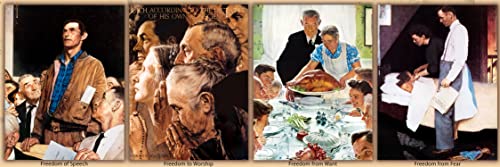 Masterpieces Rompecabezas de 1000 piezas para adultos, familia o jóvenes - The Four Freedoms por Norman Rockwell - 13"x39" miniatura 2