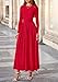 PRETTYGARDEN Women's 2025 Fashion Trendy Fall Long Sleeve Dresses Ruched Flowy Elegant Modest Boho Casual Beach Maxi Dress (Red,Small)
