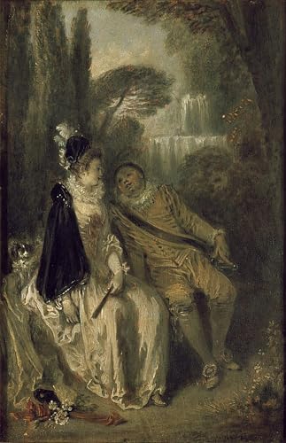 Impression tableaux graffiti art mural moderne poster Watteau
