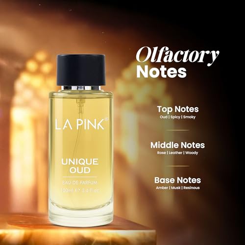 Image of La Pink Unique Oud EDP Perfume for Woman & Man | Oud, Leather, Woody & Musky Notes | Long Lasting Unisex Luxury Fragrance for Men & Women | 100ml