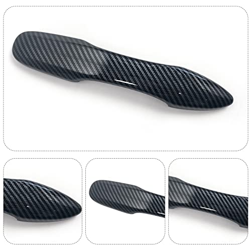 Door Handle Cover Trim Compatible with Toyota Camry 2018-2025 /Corolla 2019-2025 /Avalon 2019-2022 /Pruis Hatchback 2016-2024 Exterior Door Handle without Smart Key Hole Accessories Carbon Fiber style