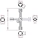 4 in 1 Universal Utilities Key, 4 Way Multi-Functional Universal Cross Key with Bit Zinc Alloy Plumbers Electricians Tools, Electrical Cupboard Box, Train Door, Water Meter Valve etc
