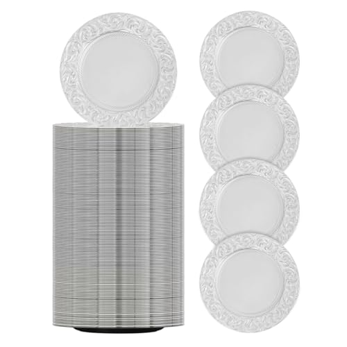 Platos de carga plateados de plástico 13 pulgadas set 150 miniatura 1