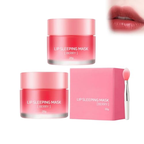 2PC Lip Balm, Lip Mask, Lip Sleeping Mask Descamadora, Hidratación Profunda, Mejora La Descamación Y Las Grietas, Suaviza La Piel, Atenúa Las Arrugas De Los Labios Y Da Brillo Al Color De Los Labios