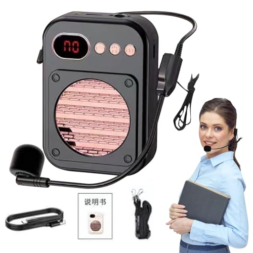 Amplificador de Voz inalámbrico | Micrófono Personal para Profesores | Amplificador de Voz Personal Recargable, Trabajo de 12 Horas, Aula, reuniones y al Aire Libre