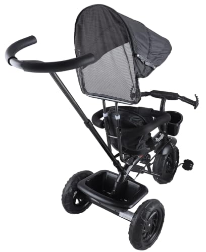 Image of JoyRide Stroller Tricycle| Baby Trike|Tricycle with Canopy and Parental Adjust Push Handle for Kids|Boys|Girls Age Group 1.5 to 5 Years (Black)