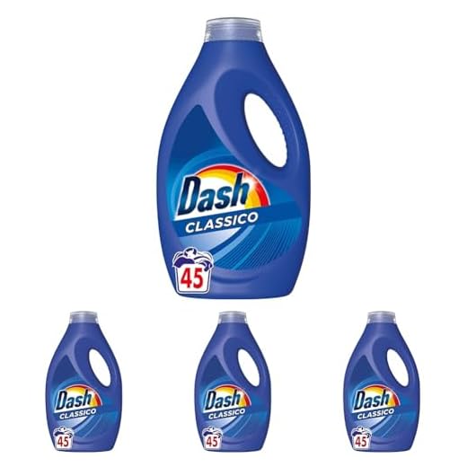 Dash Detersivo Liquido Lavatrice, Classico, Rimuove Le Macchie, Brillantezza Per I Capi, Efficace A Freddo E In Cicli Brevi, 45 Lavaggi (Confezione da 4)