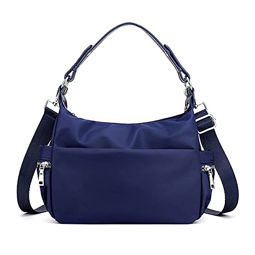 Sac à main en tissu imperméable femme bleu Medium - Sac léger style minimaliste chic