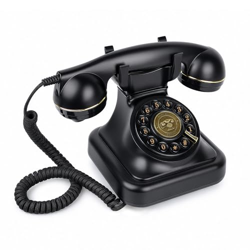 Uvital Retro Landline Telephone, Vintage Corded Desk Telephone Black by Uvital - Used condition - US$19.85