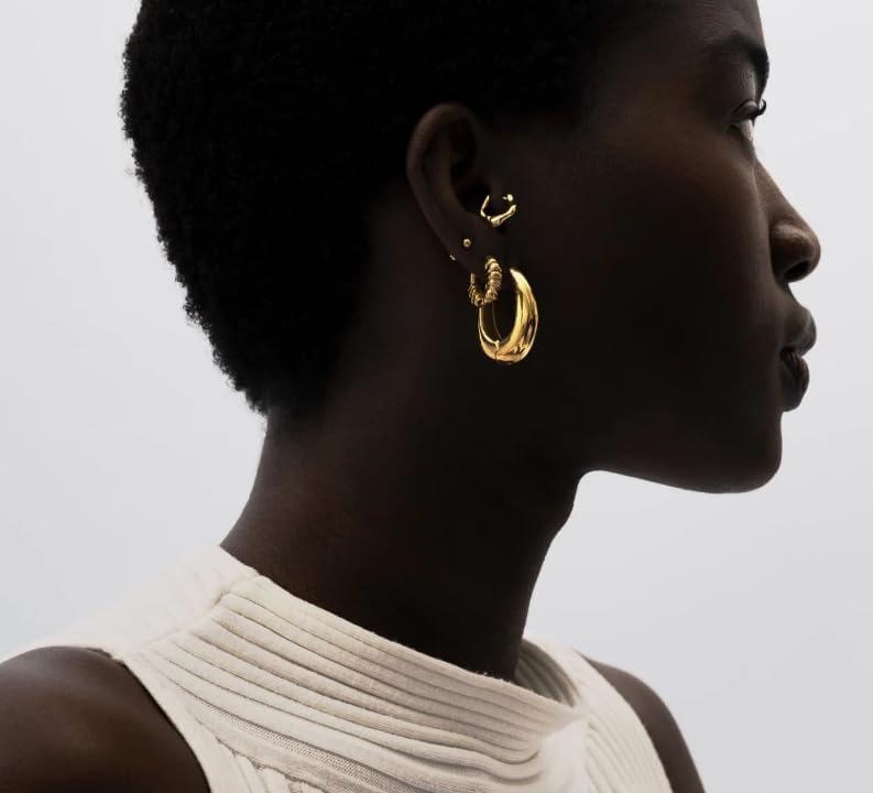 Hey Harper Hoop Earrings For Women Trendy - Lightweight Waterproof & Sweatproof Jewerly - Image 4