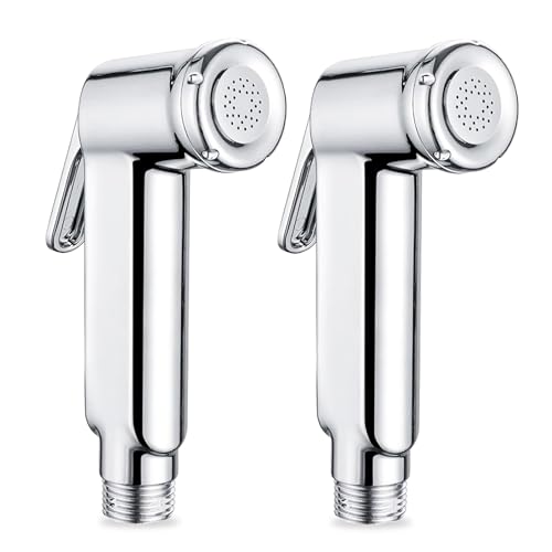 Image of Health Faucet Gun High Pressure, Hand Jet Bidet Spray Head, Heavy Duty Health Faucet /Hand Spray /Jet Spray Gun for Toilet (Chrome) (2 Pcs Gun Only)