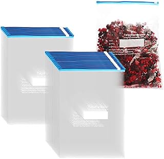 COM-FOUR® 21x woreczki do zamrazania 6 litrów do zamykania, zamykane woreczki do przechowywania zywnosci - uniwersalne torby do ochrony smaku i swiezosci witamin do -40 ° C (6 L - 21 sztuk)
