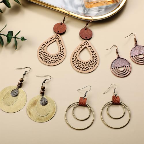 Fiada 8 Pcs Boho Necklace And Earring Sets For Women Acrylic Resin Rattan Earrings Necklace Jewelry For Beach Party thumb #2