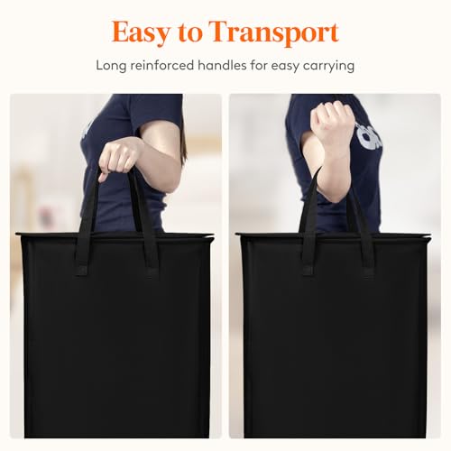 Lifewit 65L Slim Laundry Basket with Lid, Small Washing Basket, Narrow Foldable Laundry Bag with Handles, Thin Laundry Hamper Bin Storage for Bedroom Accessories, Black - Cosy Home Interiors Lifewit 65L Slim Laundry Basket with Lid, Small Washing Basket, Narrow Foldable Laundry Bag with Handles, Thin Laundry Hamper Bin Storage for Bedroom Accessories, Black - Image 3