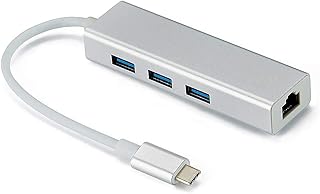 DDIDA USB C to Ethernet Adapter to 3-Port USB 3.0 Gigabit Ethernet Hub, RJ45 to Type-C /Type-C 1000M LAN Network Adapter, Compatible with MacBook Pro 16'' 2019/2018/2017, MacBook Air, Chromebook, Pixelbook,Dell XPS and More