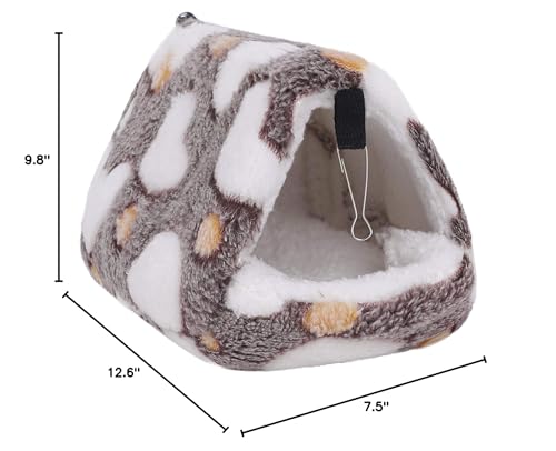 Image of Warm Bird Nest House Winter Parrot Hanging Hammock Cage Tent Plush Bird Hut Hideaway Cute Guinea Pig Hamster House Cave Small Animal Sleeping Bed for Gerbil Parakeet Squirrel Hedgehog