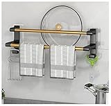 Generisch Handtuchhalter Handtuchhalter zur Wandmontage Handtuchhalter aus Edelstahl Gästehandtuchhalter Geschirrtuchhalter Badezimmerwand Badetuchhalter selbstklebend mit Haken für Badezimmer