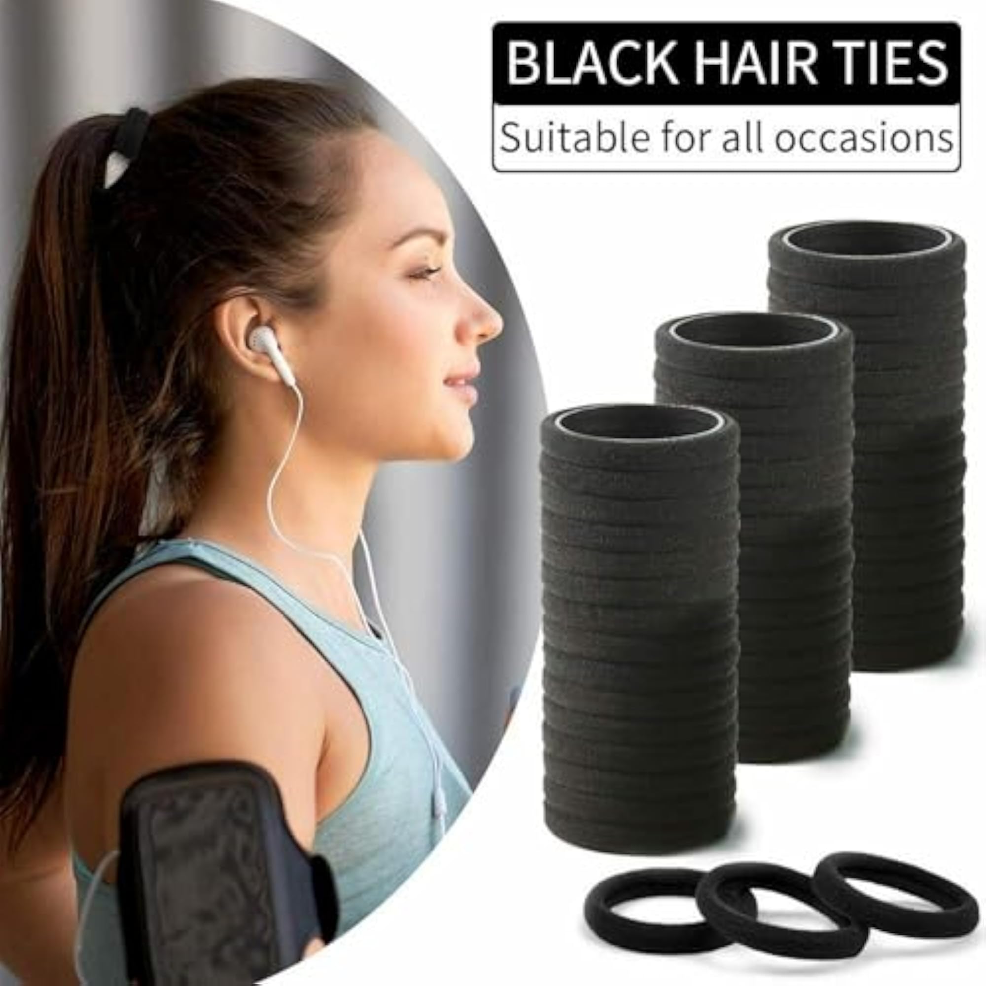 30 Ponytail Holder Elastic Soft Cotton Hair Bands