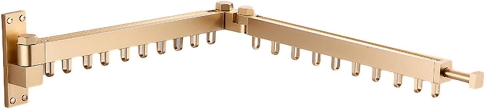 Wäscheständer, robust, zur Wandmontage, zusammenklappbarer Kleiderbügel aus Aluminium, platzsparend für den Balkon und den Außenbereich, effizient (Farbe: Gold) (Gold)