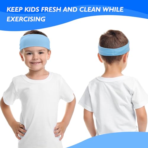 Bandanas esportivas para crianças, pacote com 5 faixas de transpiração com absorção de umidade para