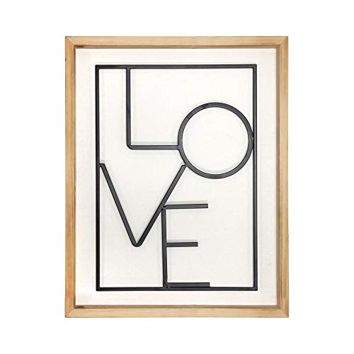 Stratton Home Decor Modern Love Art Wall Décor, Large, White