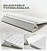 Dexnor Case for Apple Magic Keyboard with Touch ID/Lock Key 2021/2024, Dust-Proof Protective Slim Leather Keyboard Cover with Magnetic Closure Adjustable Typing Angles, Without Numeric Keypad, White