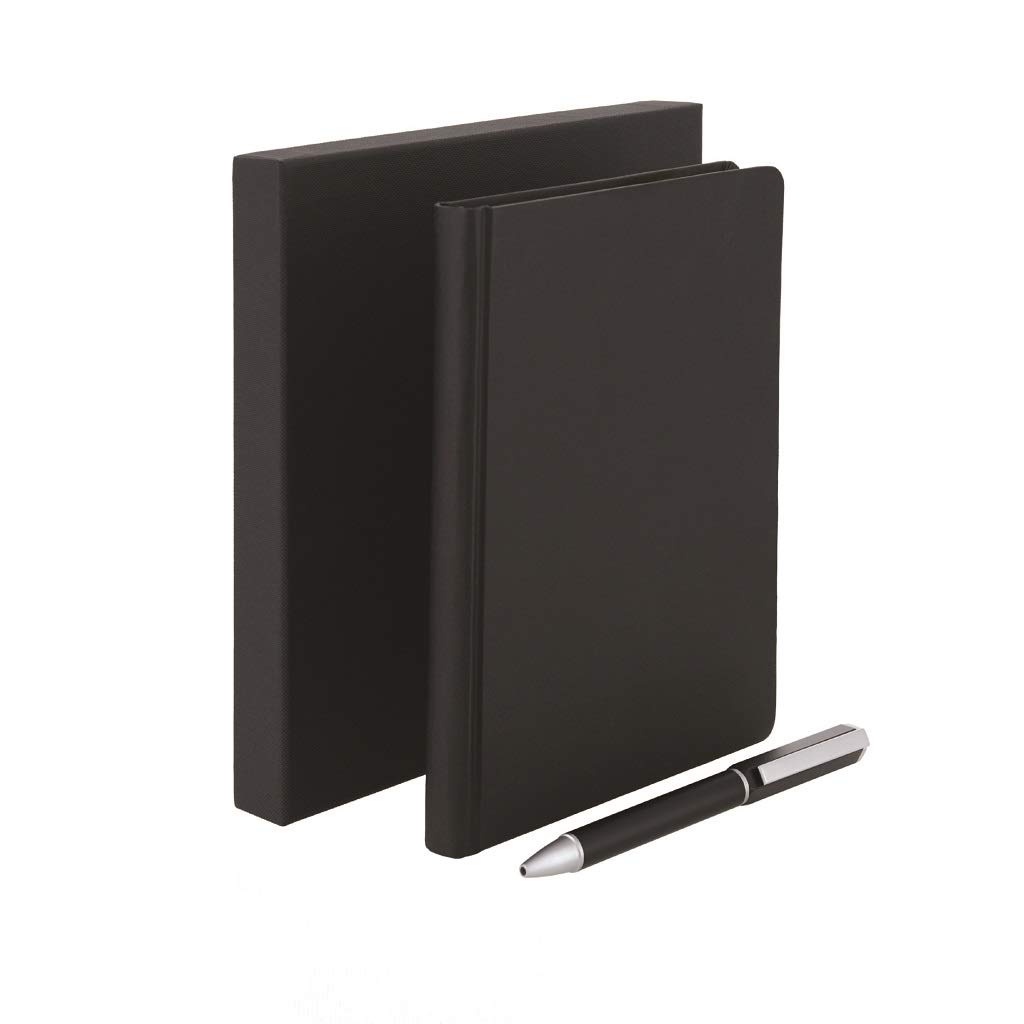 Santhome Notebook and Pen set in a Gift box for Office College (Black)