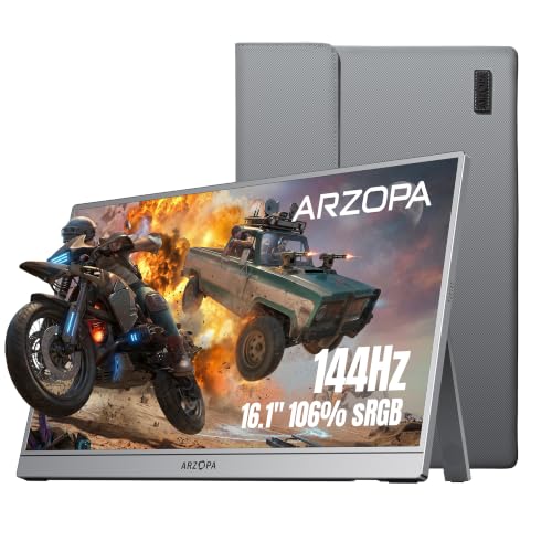 Arzopa 16.1'' 144Hz Portable Gaming Monitor 106% Srgb-Z1Fc Gray