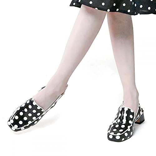 Image of YDN Women Closed Square Toe Block Low Heels Slingback Formal Loafer Dressy Shoes Office Lady Pump Size 4-15 US
