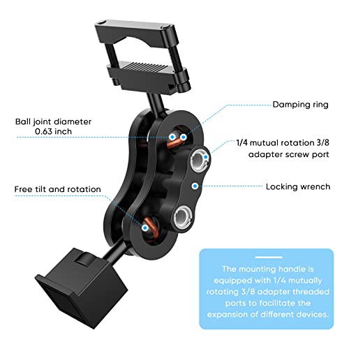 Image of SDSACZMU Radar Detector Mount,Aluminum Rearview Mirror Rod Radar Bracket,for Escort Max360c,Max 3, X IXc,Redline EX Beltronics Cobra DualPro GT 360 Radar Detector,with EZ Magnet Connection Base