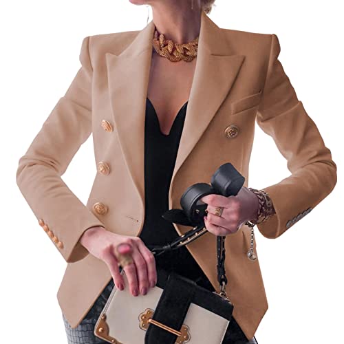 Jaqueta Blazer Feminina, Botão de Trabalho Causal Frente Aberta Terno de Negócios Manga Longa Blazer